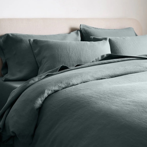 NWT Quince European Linen Duvet Cover Full/Queen - Ocean - Picture 3 of 9